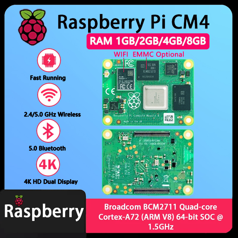 Compute Module 4 32Gb Wifi - Raspberry Pi CM4 1GB/2GB/4GB/8GB RAM BCM2711